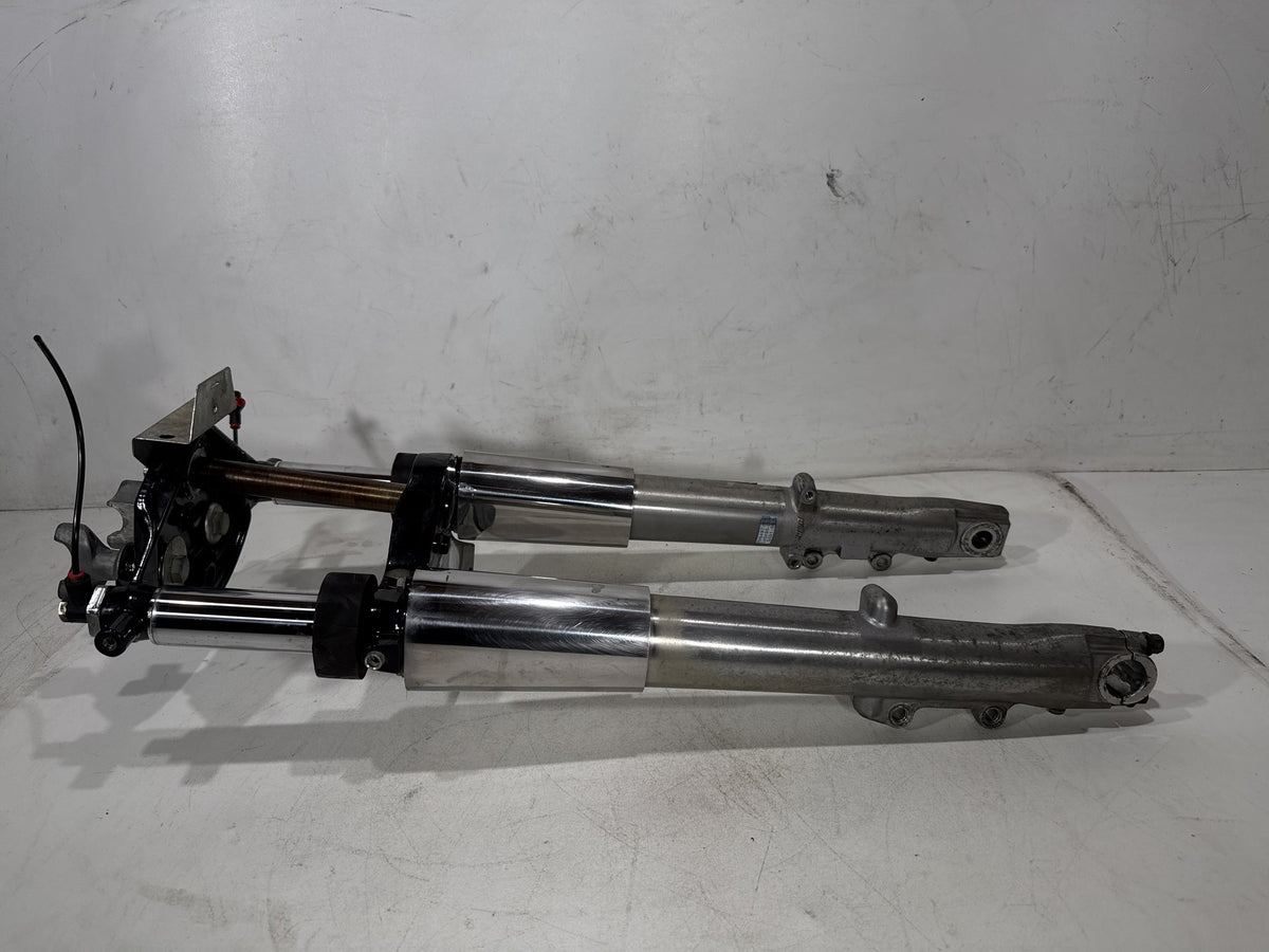 01 Harley Electra Glide Touring Front Triple Tree Set & LH RH Fork Legs Sliders