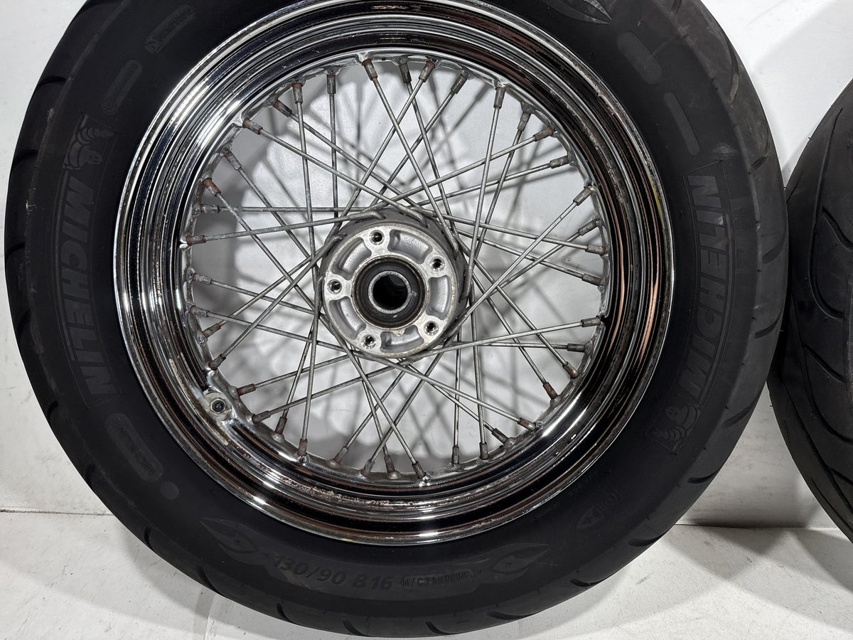 01 Harley Electra Glide Touring Classic OEM Front Rear Wheel Rim Tire Spoked 16"