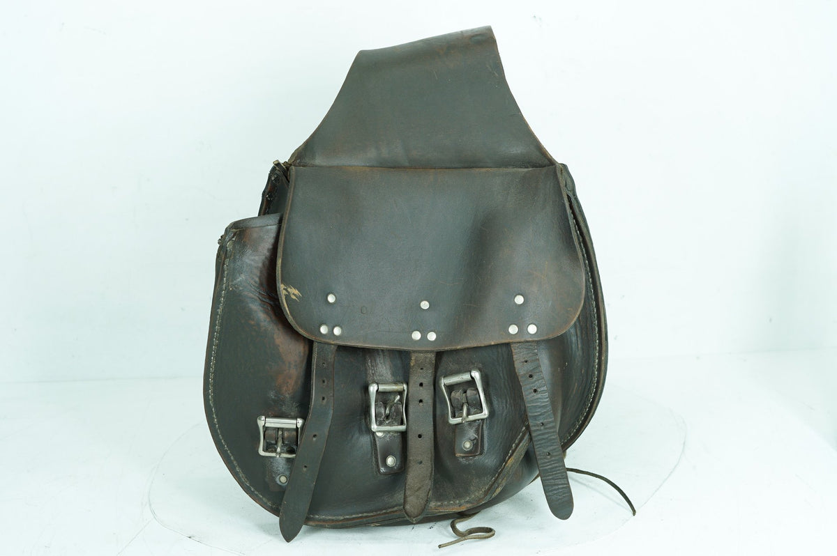 1984 - 1990 Harley-Davidson Sportster  Rear Left Right Saddlebags Luggage Leather Vintage