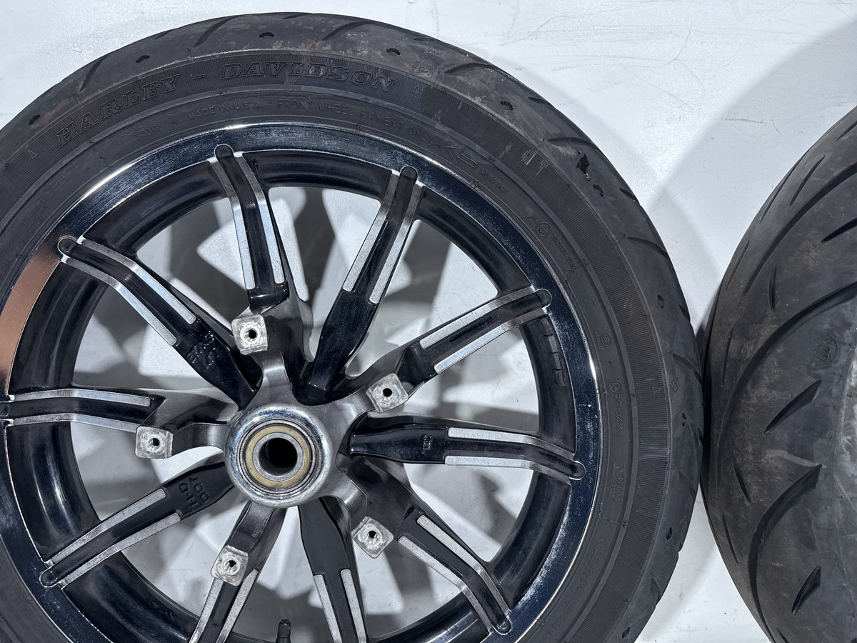 2014 Harley Electra Glide Touring OEM Front & Rear Wheel Rim Tire ABS 16" 17"
