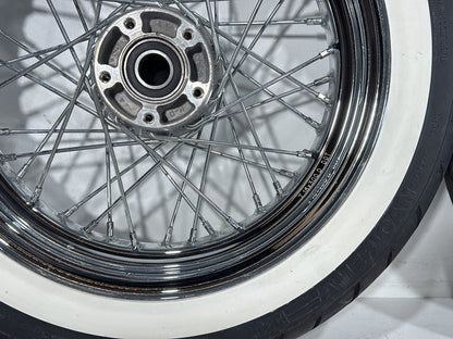 2008 Harley Softail Deluxe FLSTN OEM Front Rear Wheel Rim Tire Spoked