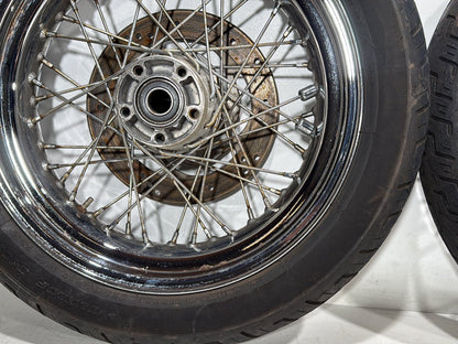2007 Harley Dyna Street Bob FXDBI OEM Front Rear Wheel Rim Tire Spoked