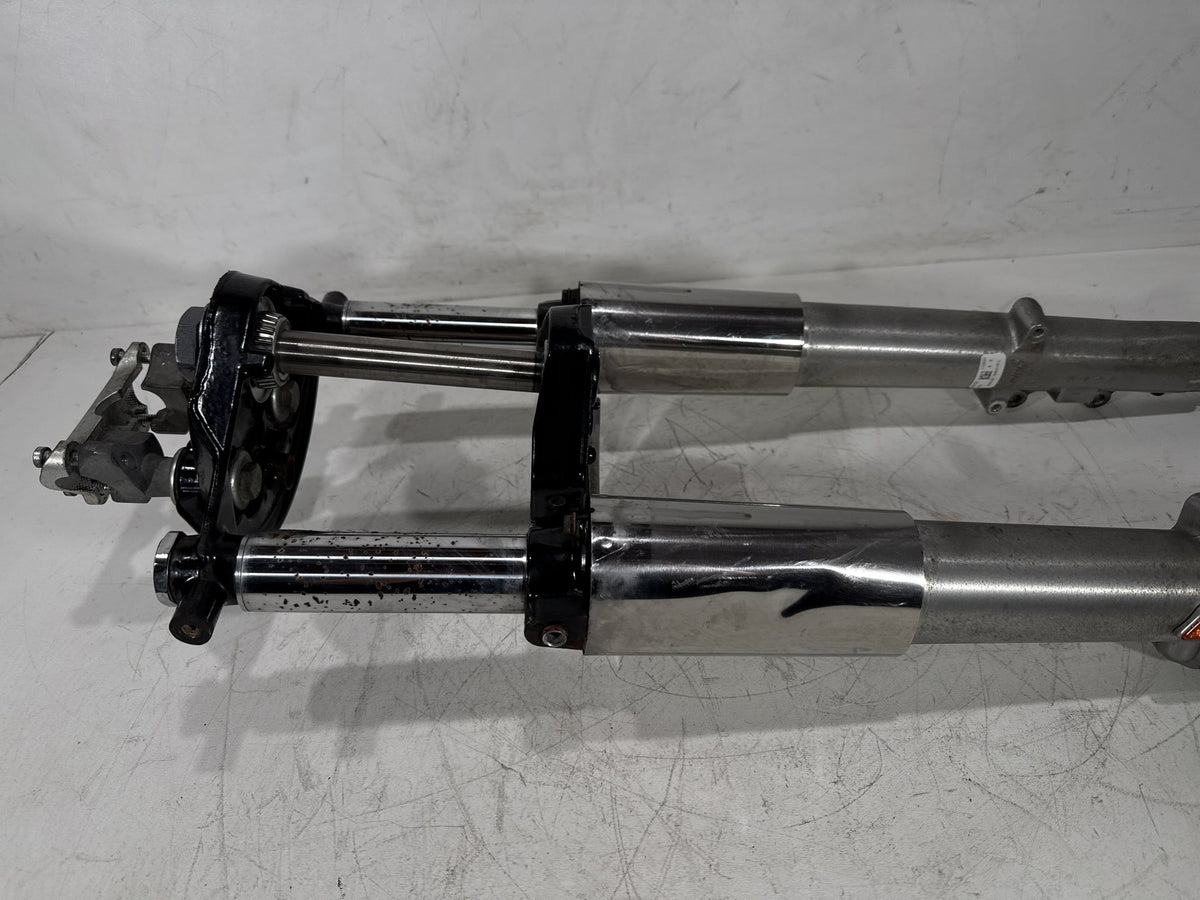 2012 Harley Electra Glide Touring Ultra OEM Front Triple Tree Set & LH RH Fork Legs Sliders