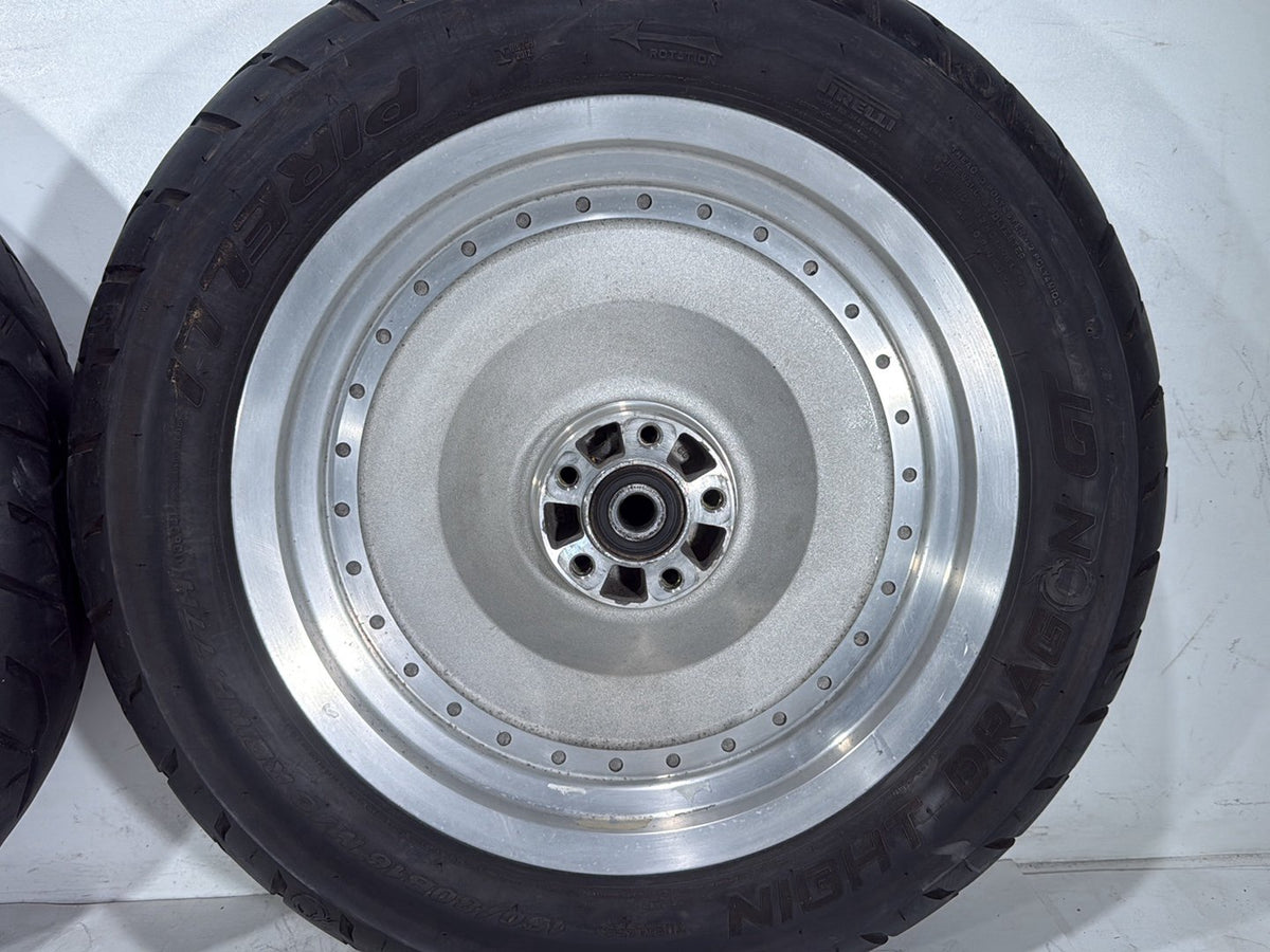 2005 Harley Softail Fat Boy FLSTF OEM Front & Rear Wheel Rim Tire 16"