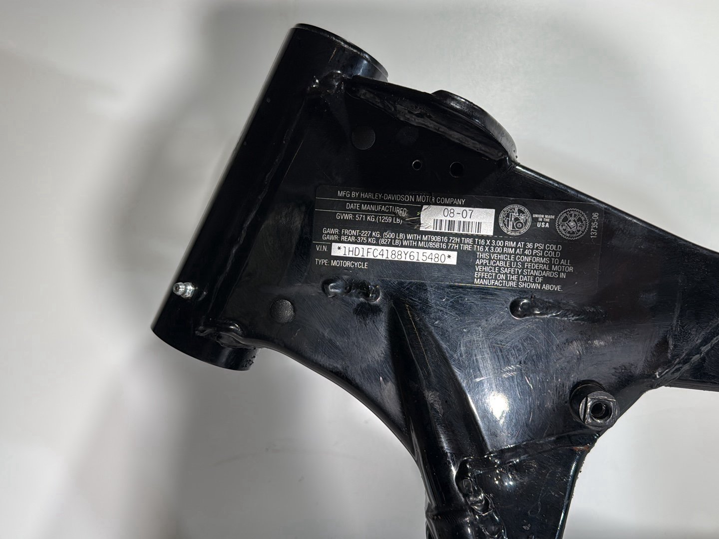 2007 - 2012 Harley-Davidson Touring Electra Glide Ultra Body Main Frame Chassis SLVG 47900-08BHP