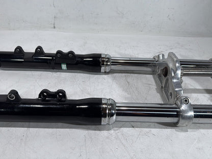 08 Harley Dyna Fat Bob FXDF OEM Front Triple Tree Set & LH RH Fork Legs Sliders