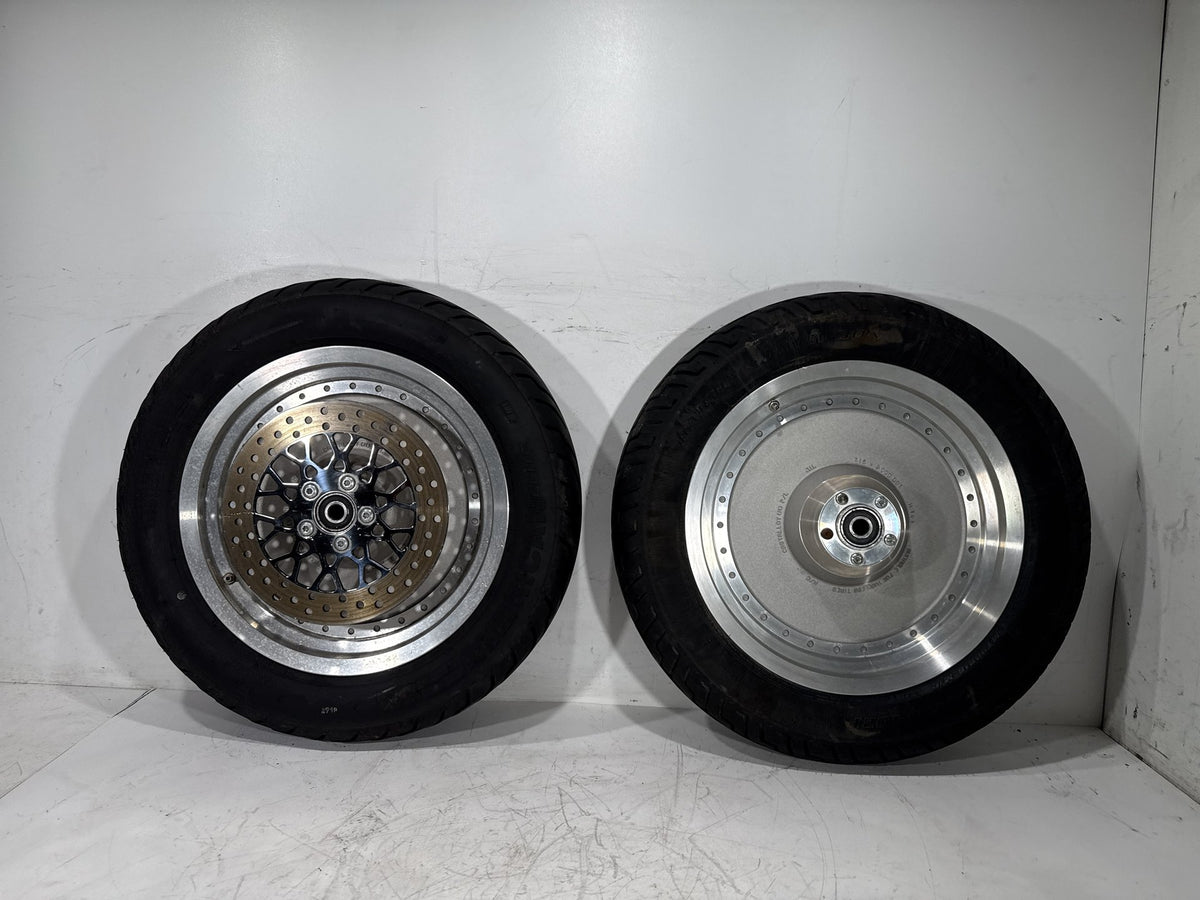 2002 Harley Heritage Softail Classic FLSTC OEM Front & Rear Wheel Rim Tire 16"