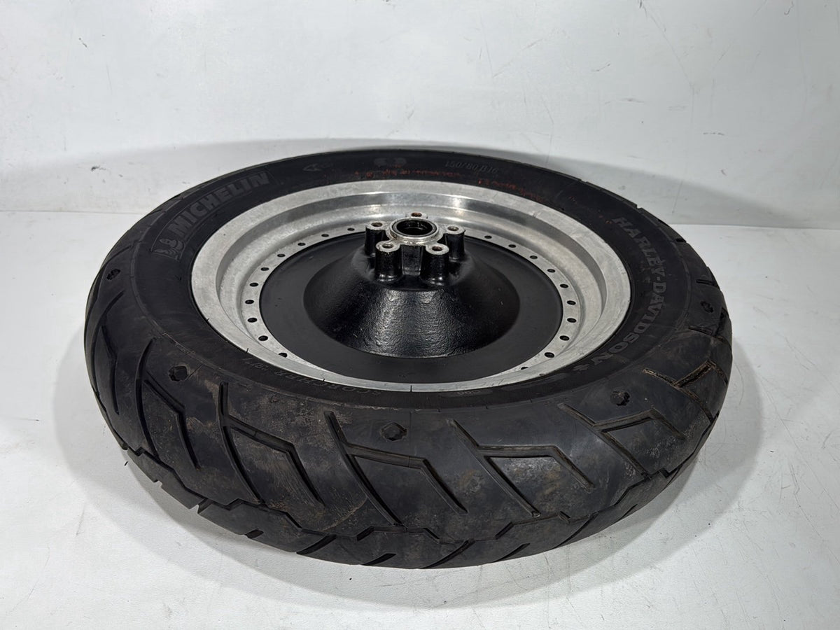 2000 Harley Dyna FXDWG Wide Glide OEM Rear Wheel Rim Tire 150/80B16 77H, 16"