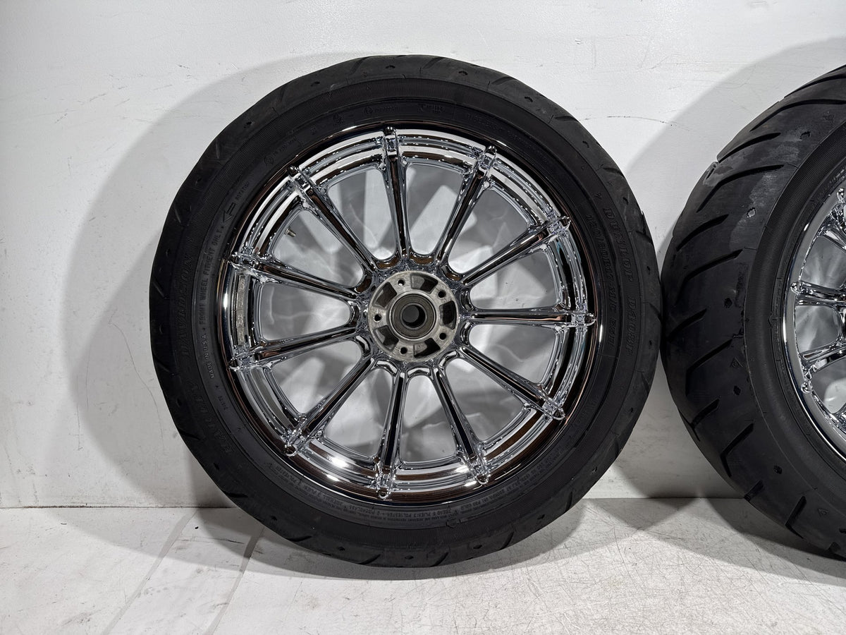 2009 Harley Electra Glide Touring CVO Eagle Front & Rear Wheel Rim Tire 16" 17"