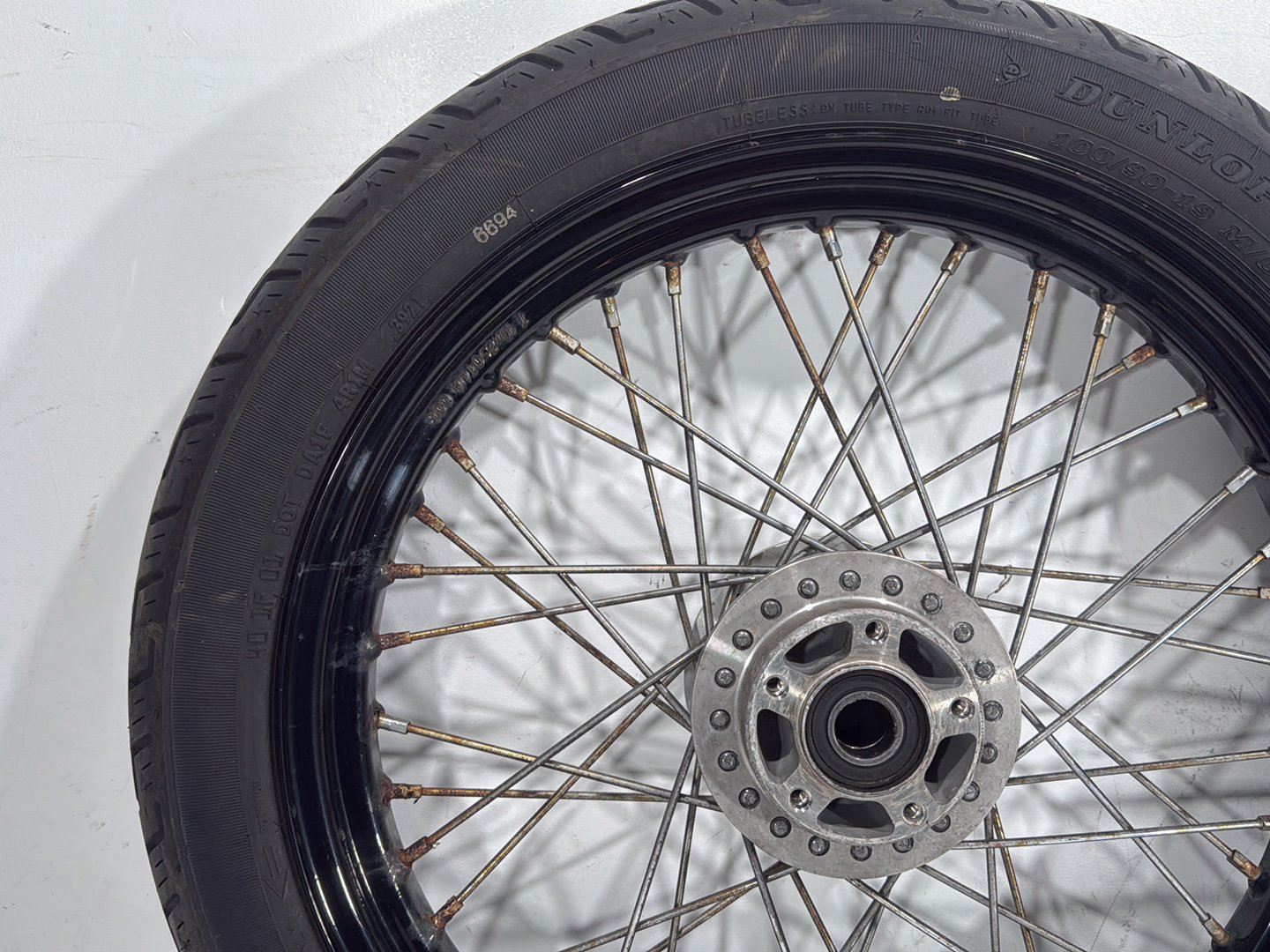 2009 Harley Dyna Street Bob FXDB OEM Front Rear Wheel Rim Tire Spoked 17" 19"