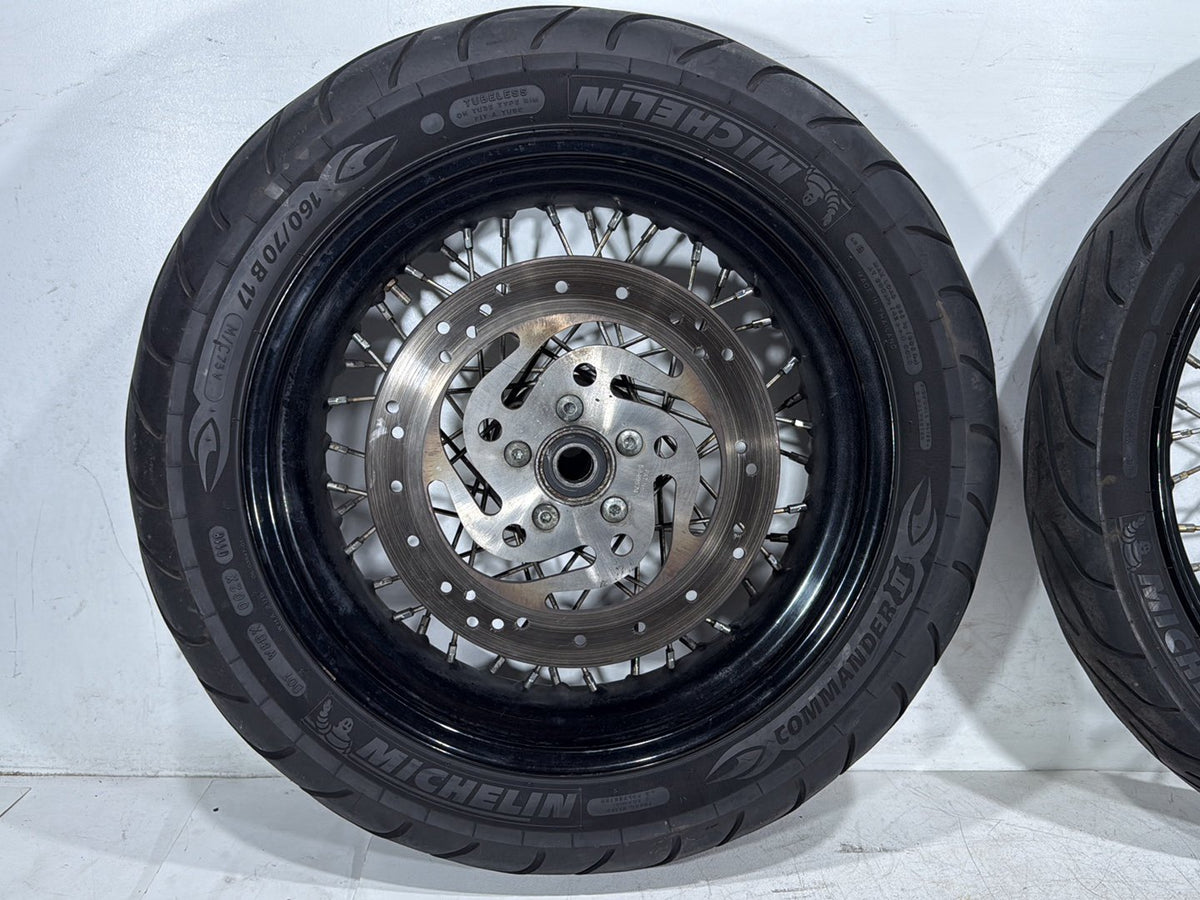 2009 Harley Dyna Street Bob FXDB OEM Front Rear Wheel Rim Tire Spoked