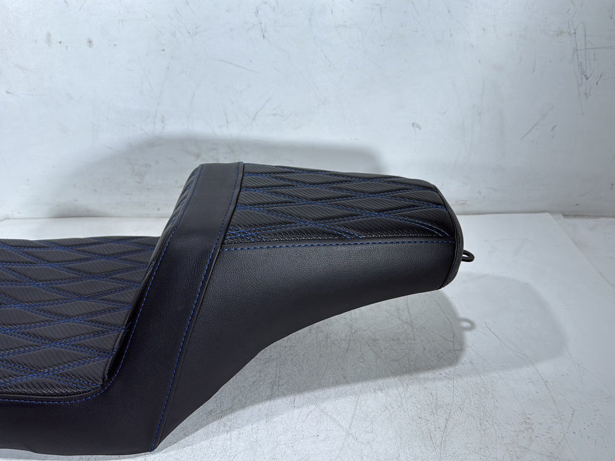 92 Harley Electra Touring Passenger Rider Driver Seat Saddle Two-Up Blue stitch