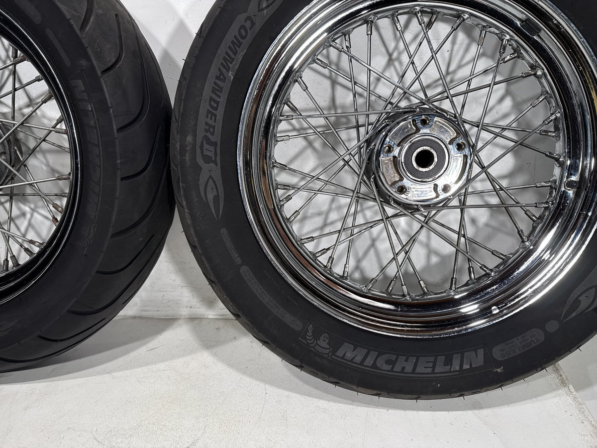 01 Harley Electra Glide Touring Classic OEM Front Rear Wheel Rim Tire Spoked 16"
