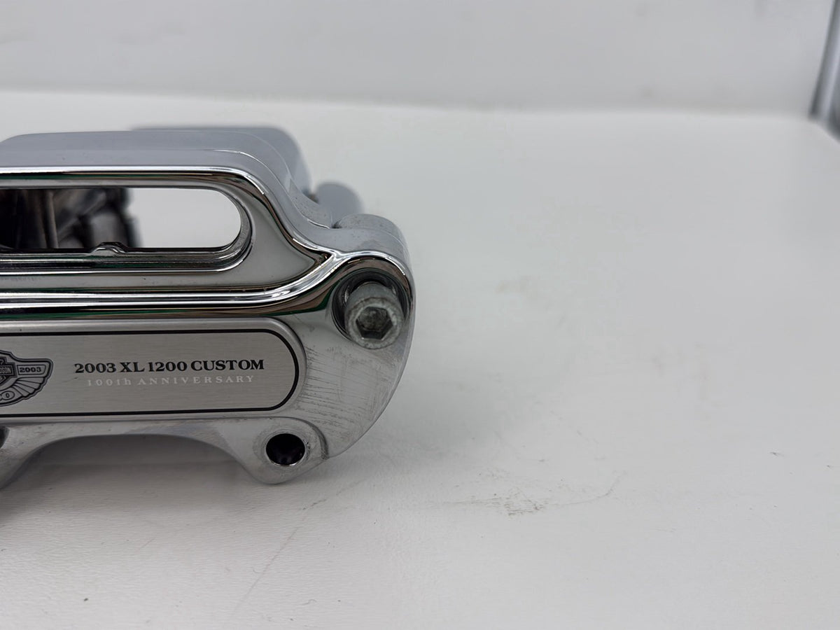 2003 Harley Sportster XL1200C Anniversary Front Handlebar Riser Top Clamp Chrome