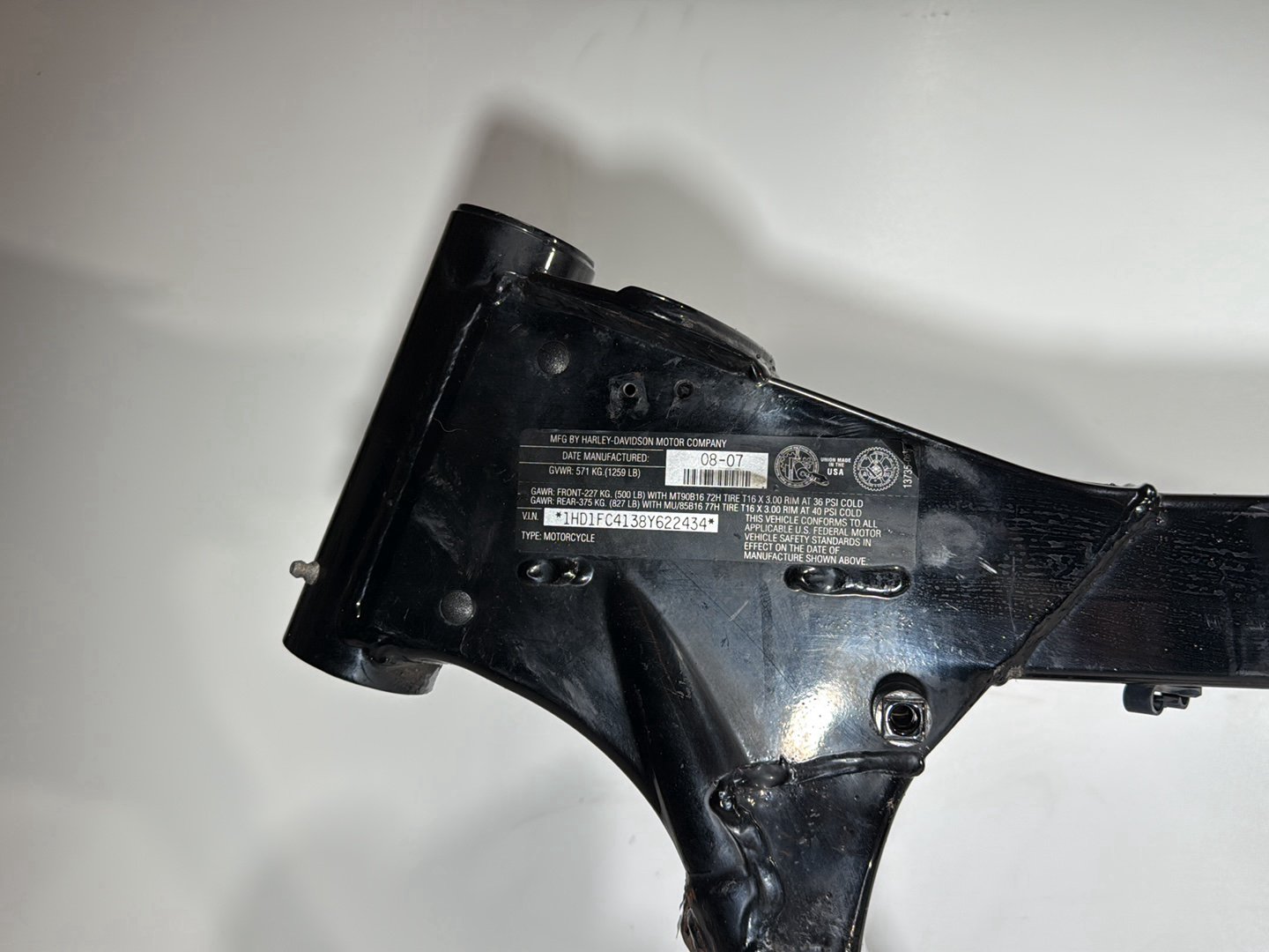 2008 Harley Electra Glide Touring Ultra FLHTCUI OEM Body Main Frame Chassis SLVG