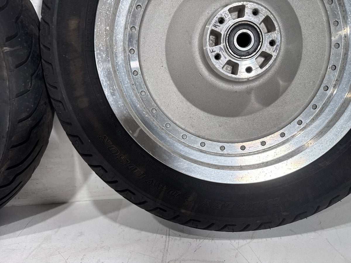 2002 Harley Heritage Softail Classic FLSTC OEM Front & Rear Wheel Rim Tire 16"