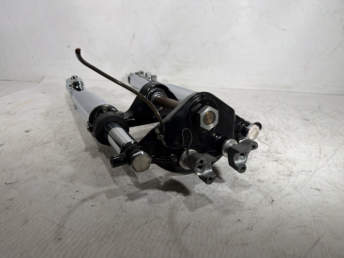 04 Harley Electra Glide CVO Eagle Front Triple Tree Set LH RH Fork Legs Sliders