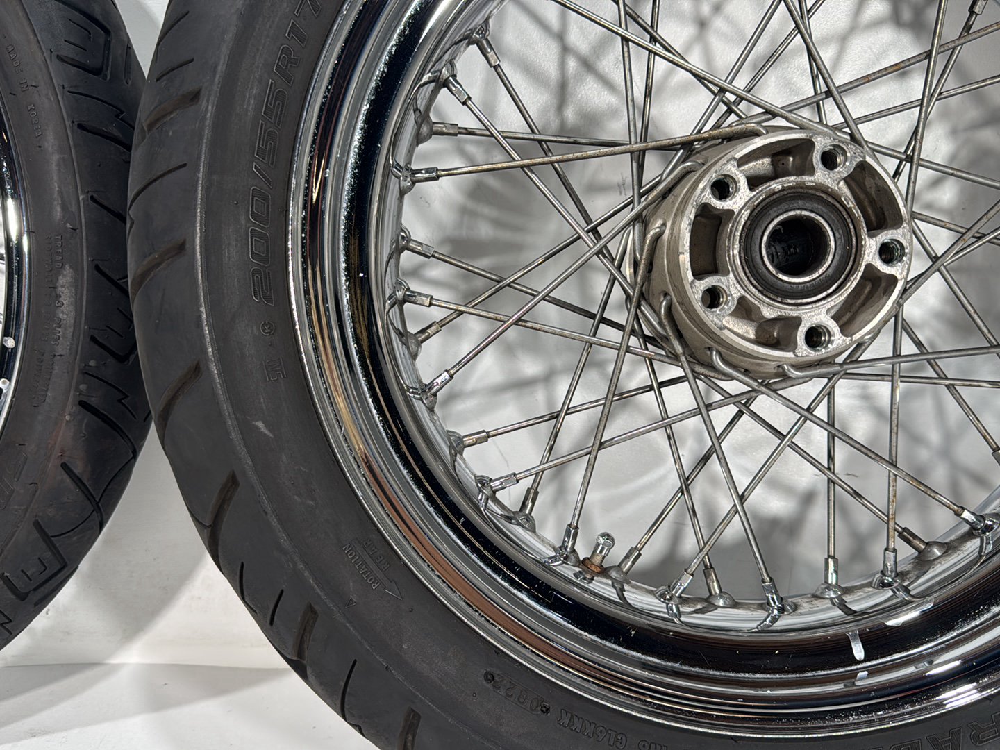 2006 Harley Dyna FXDWGI Wide Glide OEM Front Rear Wheel Rim Tire Spoked