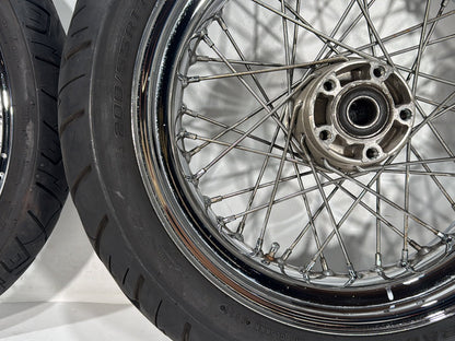2006 Harley Dyna FXDWGI Wide Glide OEM Front Rear Wheel Rim Tire Spoked