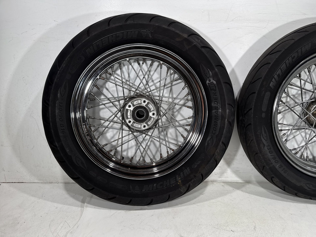 01 Harley Electra Glide Touring Classic OEM Front Rear Wheel Rim Tire Spoked 16"