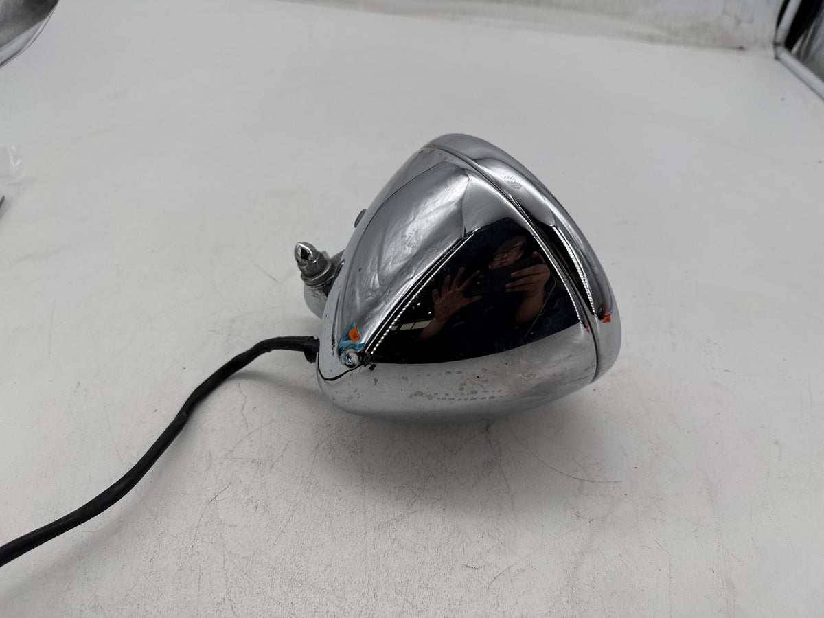 08 Harley Softail Custom FXSTC OEM Headlight Headlamp Head Lamp Light LED DENTED