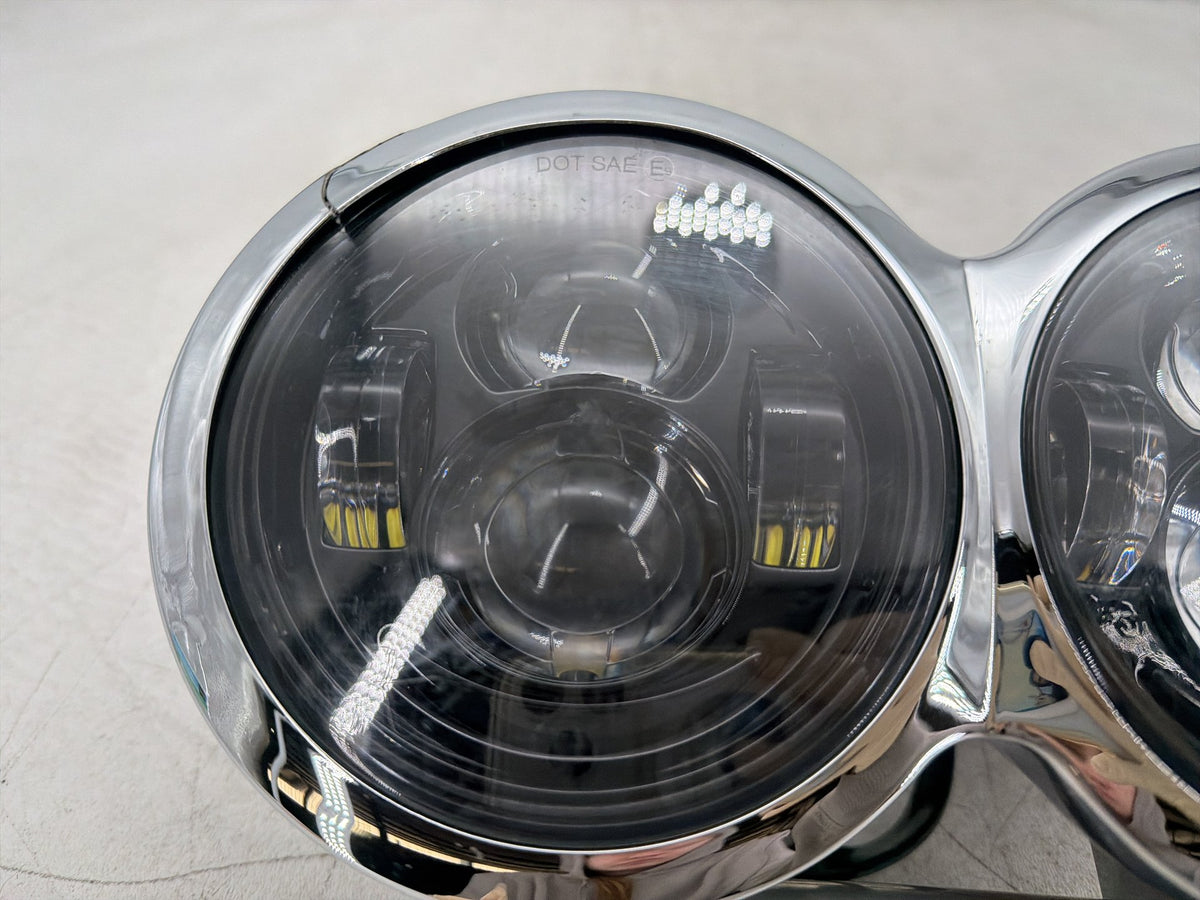 2012 Harley Dyna Fat Bob FXDF 103 OEM Headlight Headlamp Head Lam Light LED DUAL
