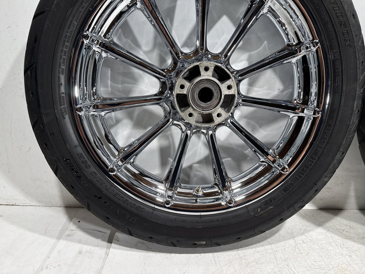 2009 Harley Electra Glide Touring CVO Eagle Front & Rear Wheel Rim Tire 16" 17"