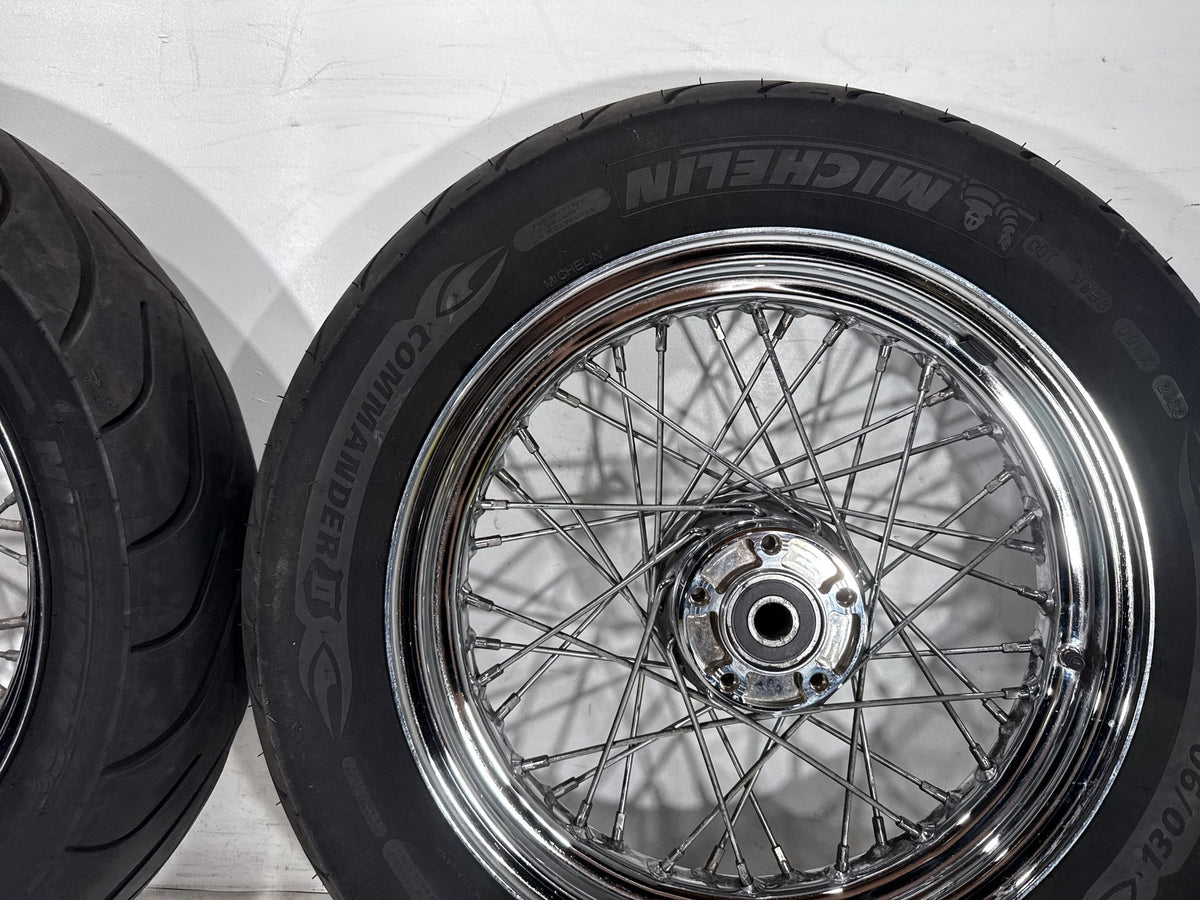 01 Harley Electra Glide Touring Classic OEM Front Rear Wheel Rim Tire Spoked 16"