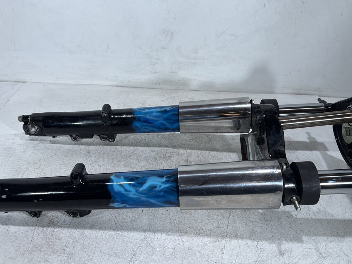 2005 Harley Road King Touring Police OEM Front Triple Tree Set & LH RH Fork Legs Sliders