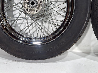 2001 Harley Sportster 883 Hugger XLH883 OEM Front Rear Wheel Rim Tire Spoked