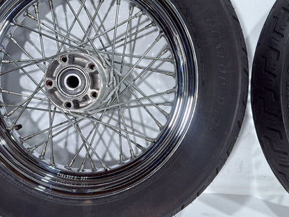 2001 Harley Sportster 883 Hugger XLH883 OEM Front Rear Wheel Rim Tire Spoked