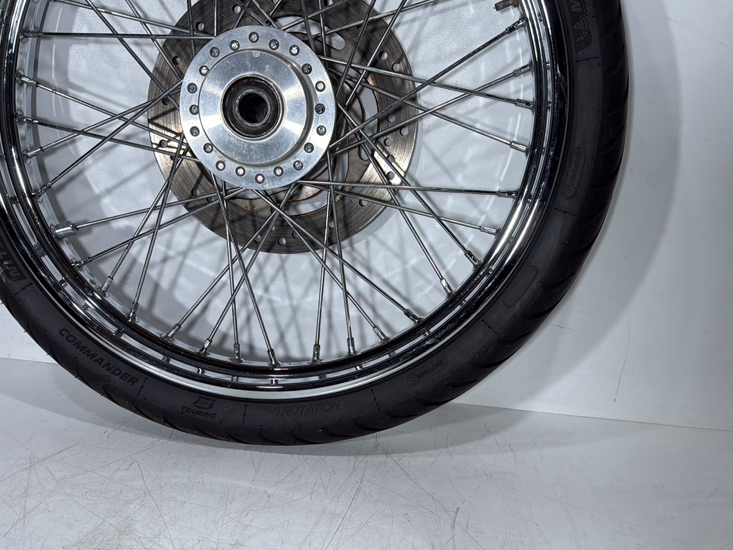 09 Harley Sportster XL1200 1200 Low OEM Front Wheel Rim Tire Spoked MH90-21 21"