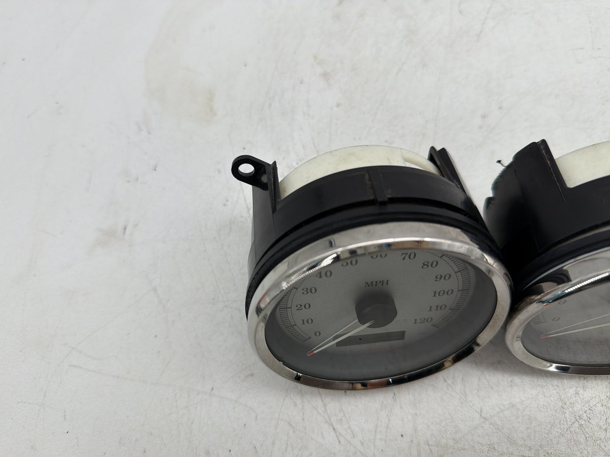 10 Harley Street Glide Touring Air Oil Volt Fuel Tacho Speedo Gauges Silver Face