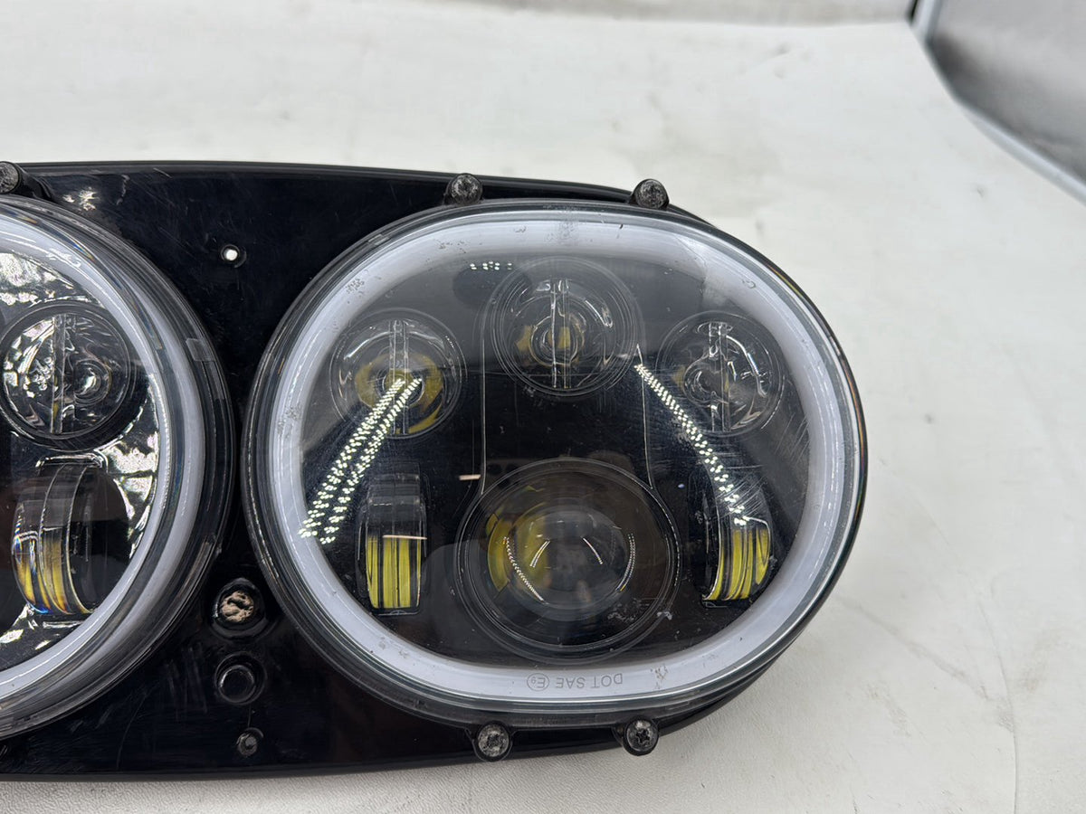 2005 Harley Road Glide Touring FLTRI Headlight Headlamp Head Lamp Light LED Dual