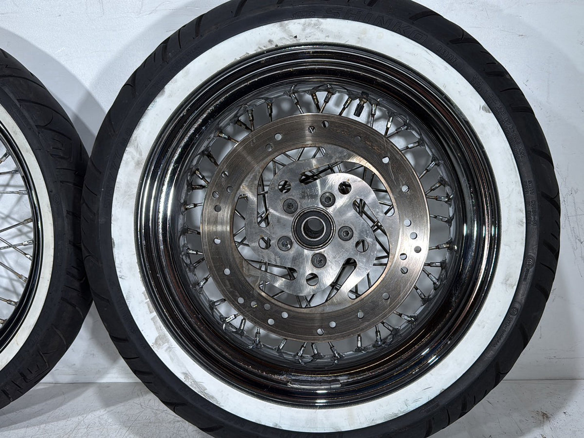 2007 Harley Dyna Street Bob FXDB OEM Front Rear Wheel Rim Tire Spoked