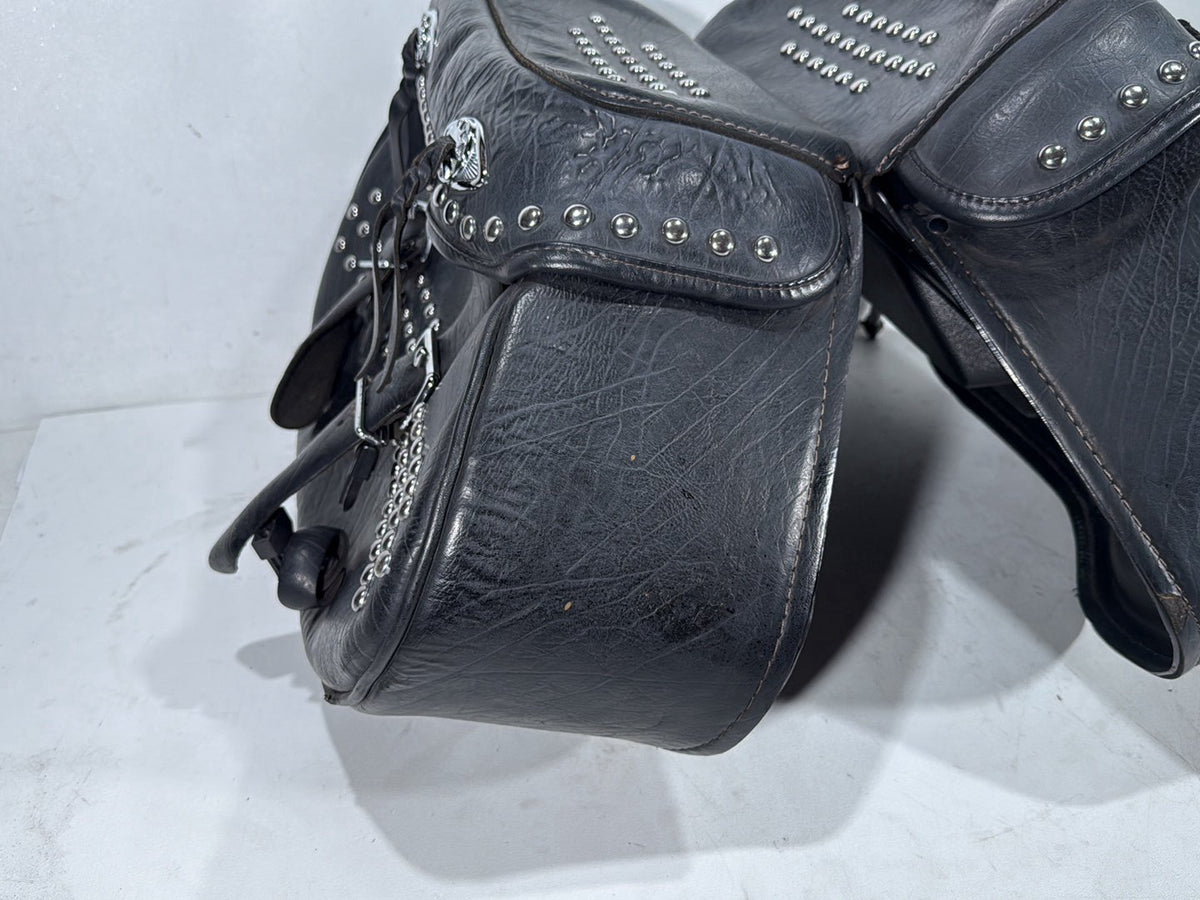 1997 Harley Softail Fat Boy FLSTF OEM Rear Left Right Saddlebags Luggage Leather