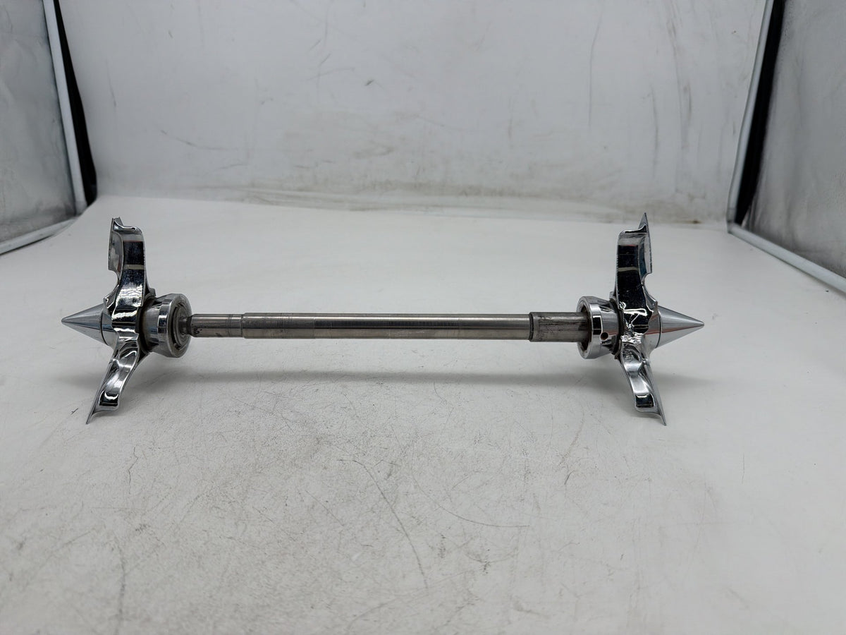 2001 Harley Softail Standard OEM Front Wheel Axle Bolt Shaft w/ Spearhead Caps