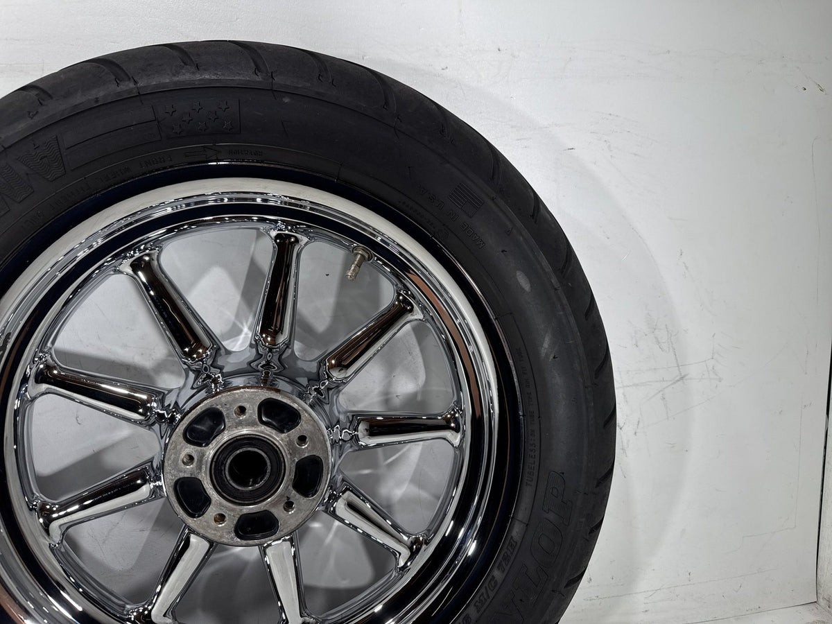 2002 Harley Electra Glide Touring Classic Front & Rear Wheel Rim Tire 16" CHROME