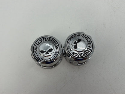 1986 - 1998 Harley-Davidson Softail Heritage Classic Front Wheel Axle Nut Covers Caps 43163-08A