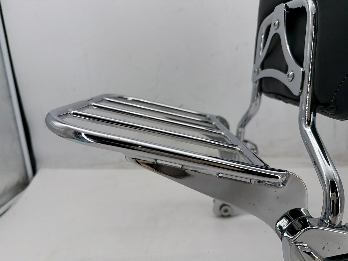 02 Harley Electra Glide Touring FLHT OEM Rear Sissy Bar w/ Backrest Cushion Pad