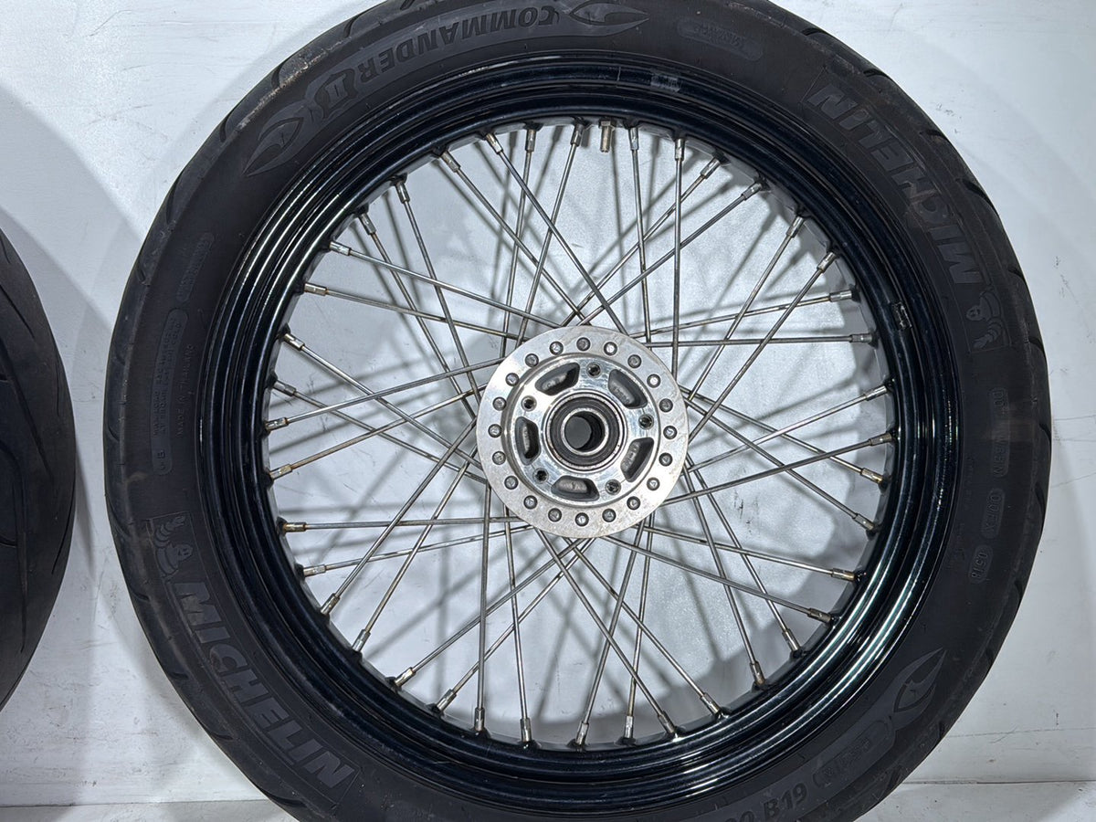 2009 Harley Dyna Street Bob FXDB OEM Front Rear Wheel Rim Tire Spoked