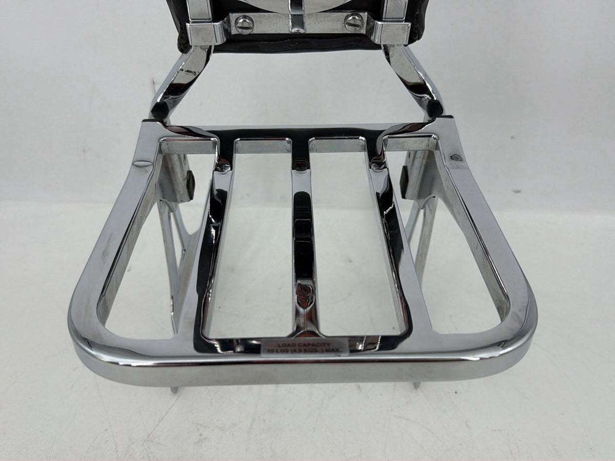 07 Harley Dyna Super Glide Custom Rear Sissy Bar & Backrest Cushion Pad * TORN *