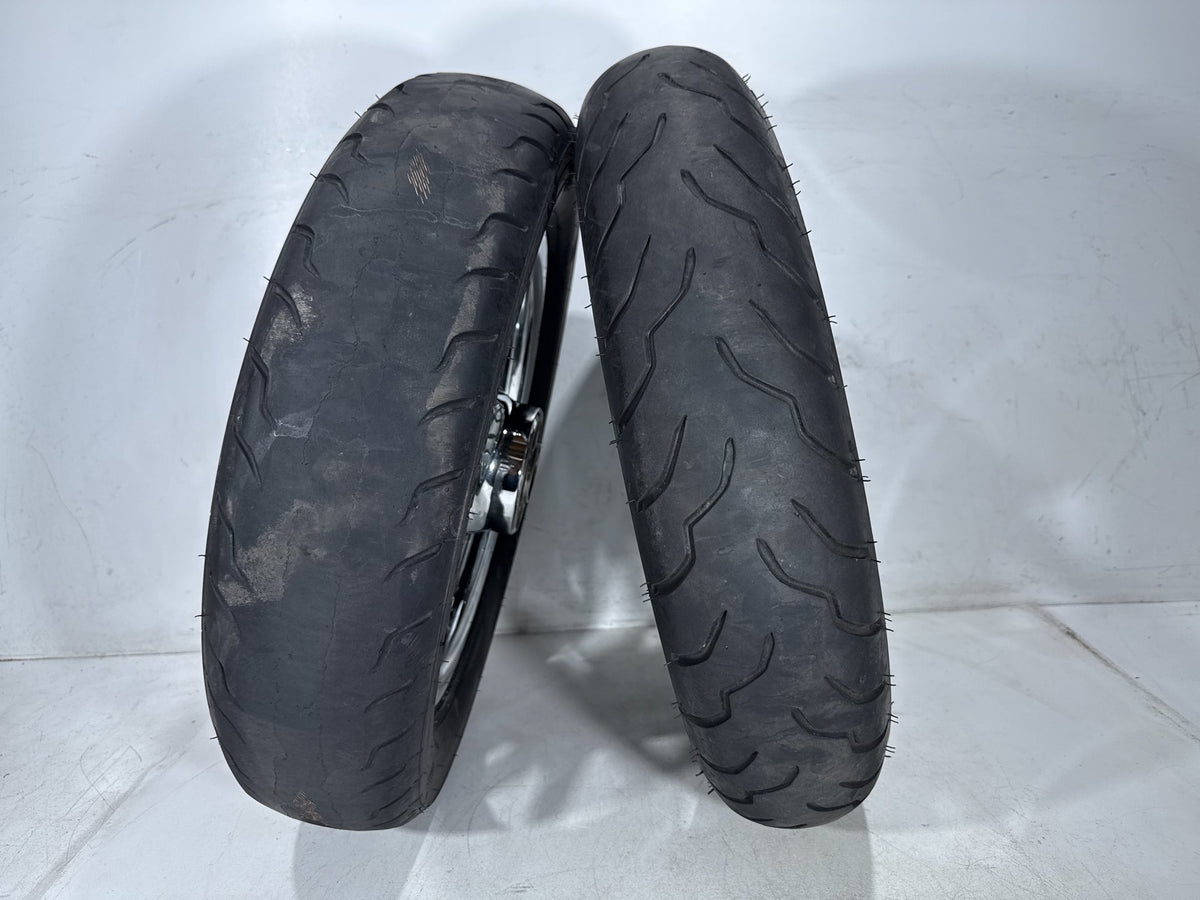2002 Harley Electra Glide Touring Classic Front & Rear Wheel Rim Tire 16" CHROME