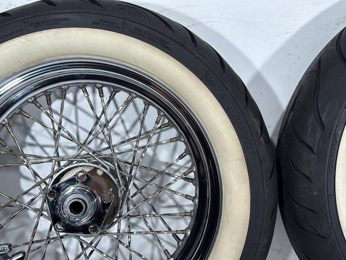 1990 Harley Electra Glide Touring Front Rear Wheel Rim Tire Spoked MT90B16 16"