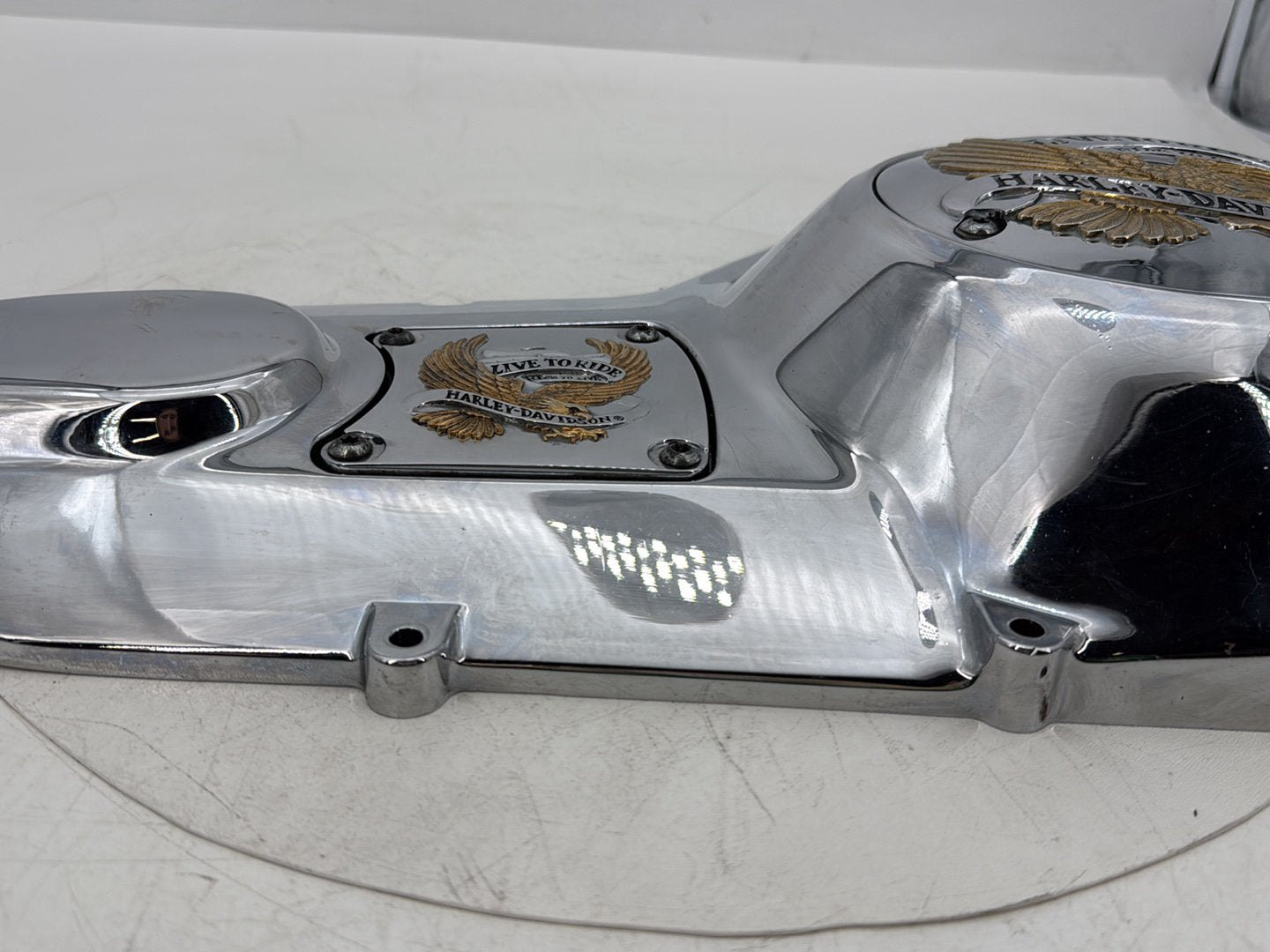 95 Harley Touring Electra Glide Classic Outer Primary Clutch Cover Golden Eagle