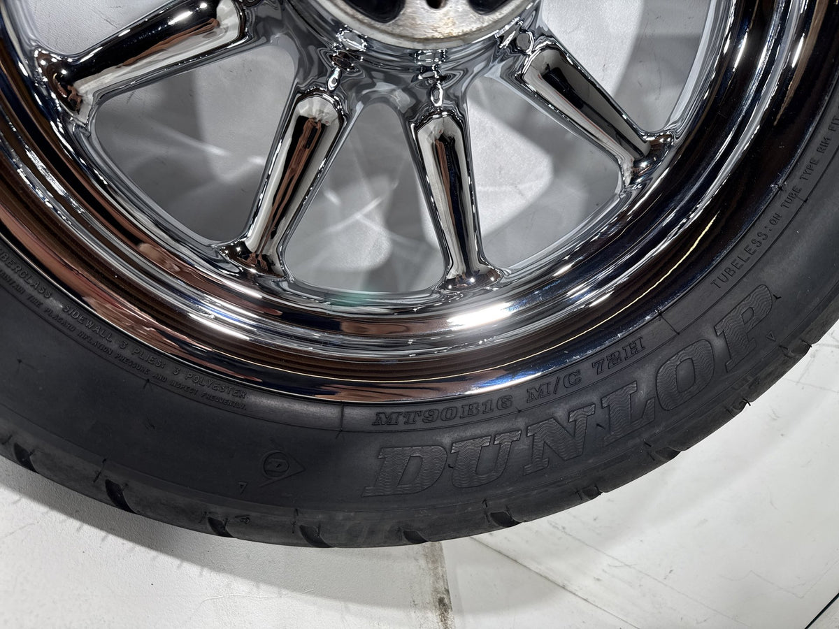 2002 Harley Electra Glide Touring Classic Front & Rear Wheel Rim Tire 16" CHROME