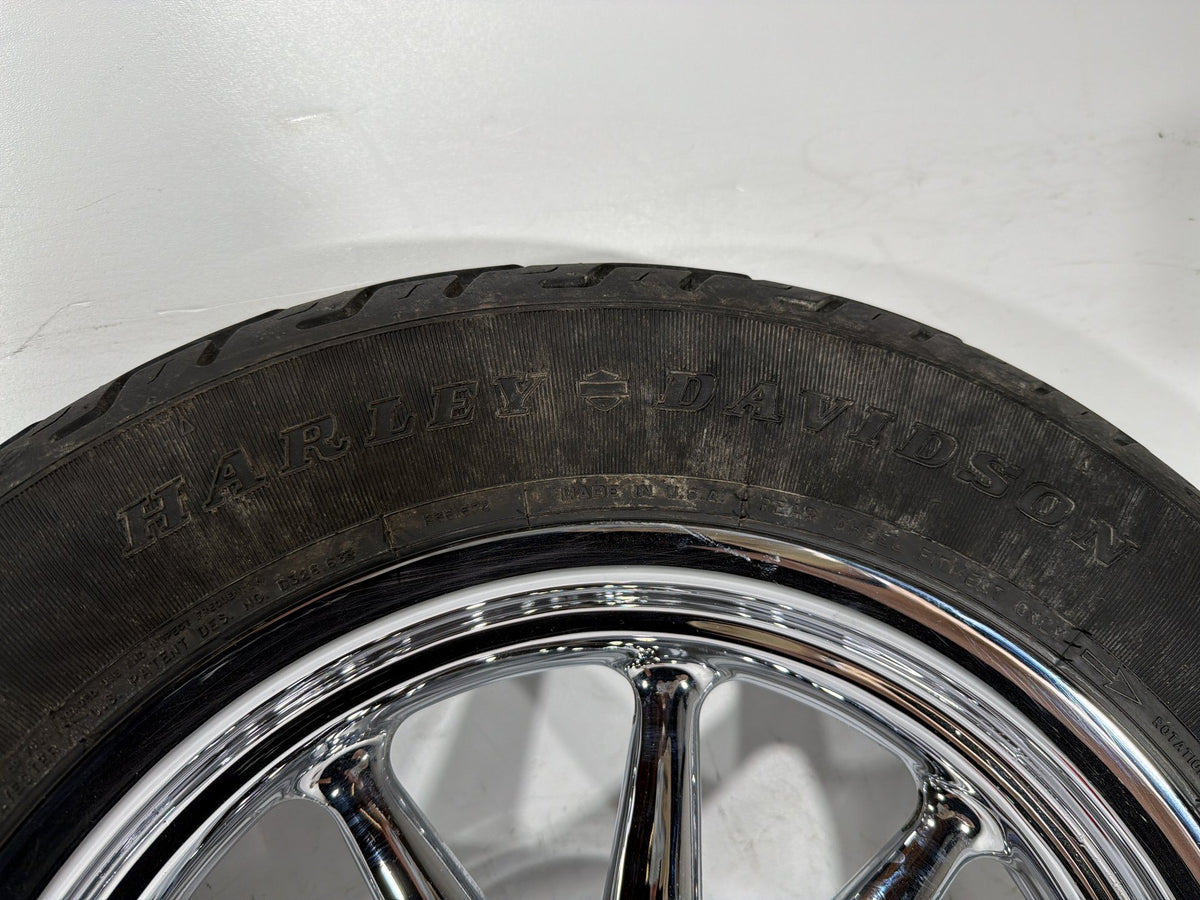 04 Harley Electra Glide Touring Ultra OEM Rear Wheel Rim Tire MT90B16 16" CHROME