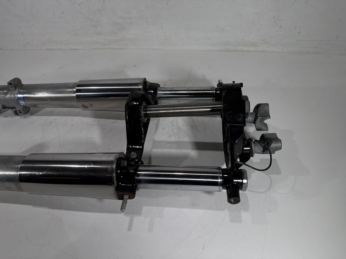 2011 Harley Road King Touring OEM Front Triple Tree Set LH RH Fork Legs Sliders