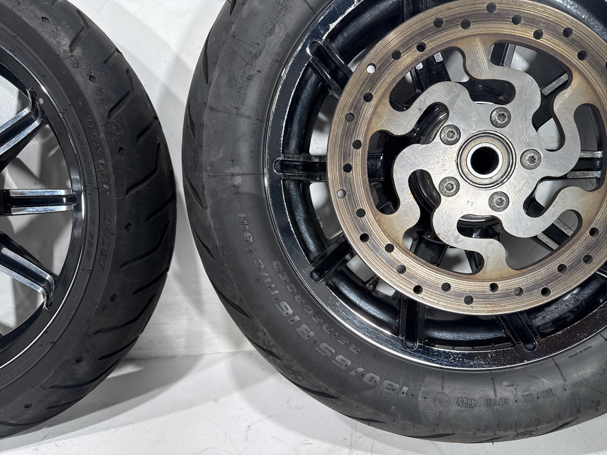 2014 Harley Electra Glide Touring OEM Front & Rear Wheel Rim Tire ABS 16" 17"