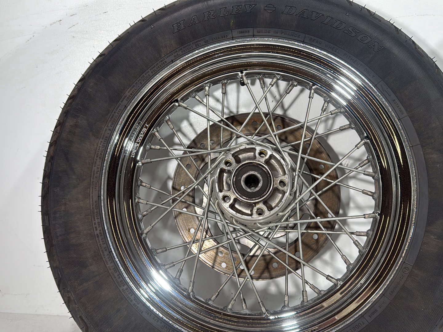 2002 Harley Heritage Softail Classic FLSTC OEM Front Rear Wheel Rim Tire Spoked